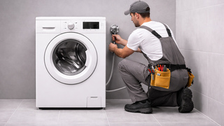 Washing machine installation and connection фото